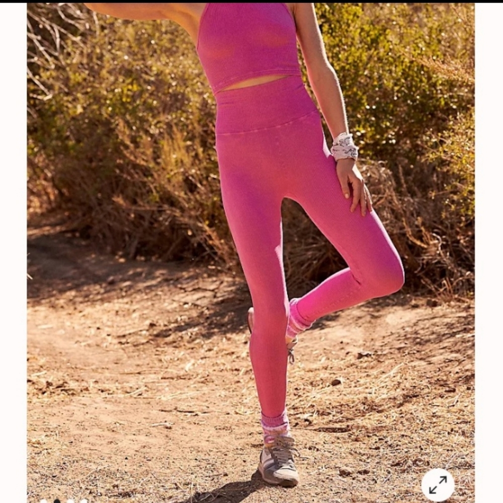 Free People Movement Pink Happiness Runs Leggings